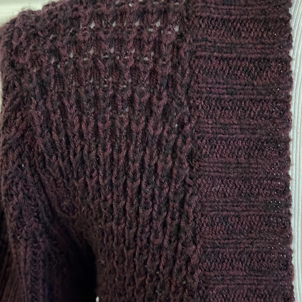RD Style Cardigan, dark burgundy/purple, sz L - Picture 3 of 5